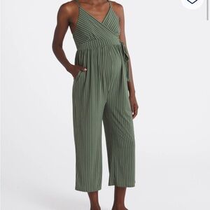Rica Maternity Knit Crop Jumpsuit